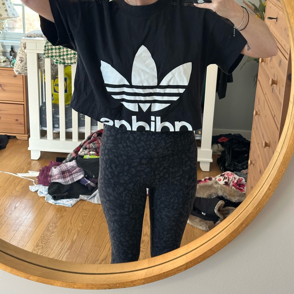 Adidas Black and White Logo Tee